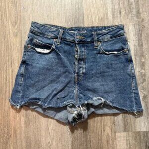 Old Navy Denim Shorts Women's Size 10 High Rise Sky Hi A-Line Distressed Y2K